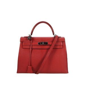 Hermes Womens Palladium Hardware Rouge de Couer Chèvre Goatskin Kelly 32 Handbag